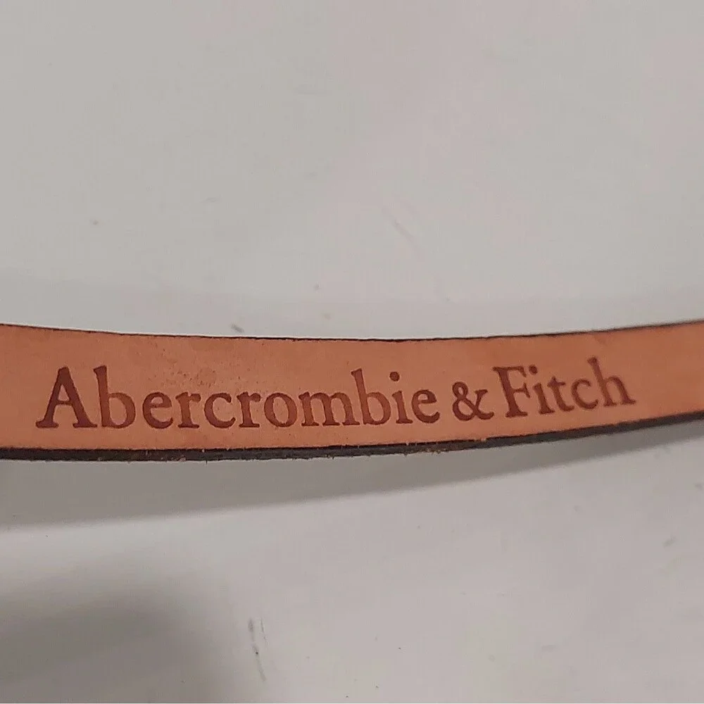 Abercrombie & Fitch Brown suede Skinny Belt O-ring Colar Stud Closure Sz Medium